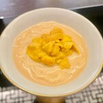 銀座 上瀧 - 2022.7.  佐賀県産 赤雲丹の冷製チャイナパスタ~赤雲丹冷伊太利麺~