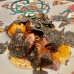 銀座 上瀧 - 2022.7.  神戸牛シャトーブリアンとオーストラリア産 黒トリュフ~黒松露牛肉温蛋~