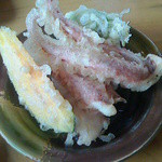 そば処　まるきや - ゲソ天・小２５０円／平成25年4月