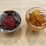 日本橋蛎殻町 すぎた - 筋子の味噌漬け 馬糞雲丹