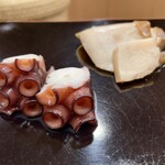 日本橋蛎殻町 すぎた - 蒸しのめがい鮑 塩茹での蛸