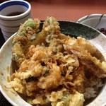 つな八 - 小海老と菜の花の掻き揚げ天丼