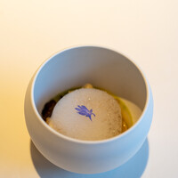 レストラン オオツ - 2022.8 那珂湊産白ツブ貝とアワビ茸のスープ