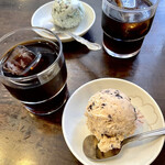 らっきょ＆Star - セットのアイスコーヒーとクッキー&クリーム