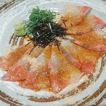 腹黒屋 品川 - ★★★★ブリのカルパッチョ 800円 ゴマたっぷりで美味しいけどCP悪し！