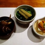 Masubuchi - バイ貝、子持ち昆布ニラ、ゴマ豆腐うに
