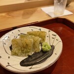 勢麟 - 牡丹海老（三河一色）の昆布〆