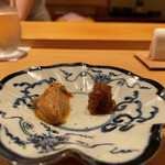 鮨 さかい - あん肝。奈良漬け。甘さ強め