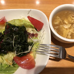 ステーキ宮 - ミニ海藻サラダとたまごスープ