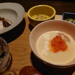 栃尾又温泉　自在館 - 豆乳の茶碗蒸し。たっぷりめでイイ感じ。