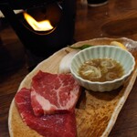 Umi He - 4,000円(税込)コース飲放題付、牛ヒレ肉の炙り