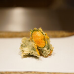 日本橋 蕎ノ字 - 雲丹大葉巻き