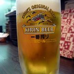 田中屋 - 生ビールからスタートです。
