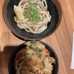 親父の製麺所 - ぶっかけ小とミニかき揚げ丼