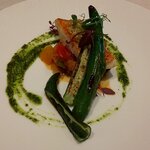 リストランテ ラ ソリア - 「金目鯛の香草パン粉焼き　夏野菜のラタトゥイユ添え（2022.7）