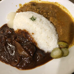 ビストロ オラゲ - ハヤシとカレーの合盛りライス大盛