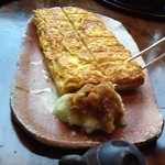 みつ蔵 - たまごダブル。人数分に切ってくれました。