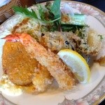三澄 - フライ盛り合わせ定食９５０円 野菜のフライが嬉しい♬
