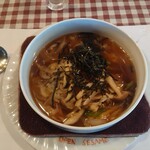 OPEN SESAME - ぞうすい（醤油スープ/キノコ選択）_950円　配膳時の画像