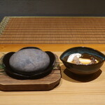 日本料理 幸庵 - 車海老と松茸の石焼き