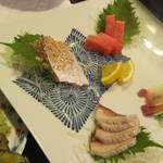 くらおか亭 - お刺身（中トロ・ブリ胡麻・クジラ）