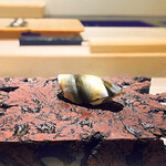 島津 - ◎ 通過で、新子と、干瓢巻き山葵入りを頂きました。