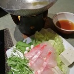稲取東海ホテル湯苑 - 鍋物…金目しゃぶしゃぶ､野菜一式♪