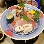 稲取東海ホテル湯苑 - お造り…鮪、勘八､甘エビ、さざえ､選んだ目鯛と鱧♪