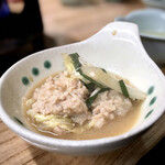すき焼･鍋物 なべや - 鶏みんち鍋 特製みそ味 取り分け後