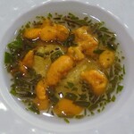 レストラン・モリエール - Menu Terroir：前菜（積丹産ウニと秋田産ジュンサイのゼリー寄せ）