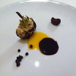 レストラン・モリエール - Menu Terroir：十勝牛（蕪の炭火焼き、八丁味噌、黒胡椒）