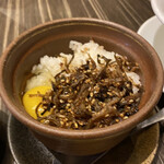 中華蕎麦 三藤 - 熟成生佃煮の卵かけご飯