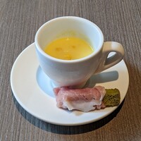 ナナノイチ - 玉蜀黍のポタージュ　生ハムトースト添え