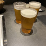 北海道焼肉 北うし - まずは、ビールで♪