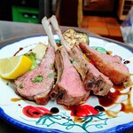 Roasted bone-in spring lamb