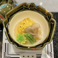 日本料理 ぎん - 温の物-もろこし真丈と野菜含め煮