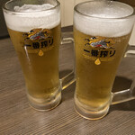 Yakiniku Shusai Miki En - 生ビールで乾杯‼️