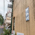 東京 松屋本店 - 鼓月さんの脇の路地を奥に進むと右手にお店のあるビルが現れます