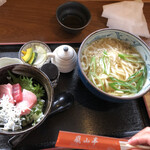 Arashiyama Tei - しらすとマグロの紅白ご飯+ハイカラうどん