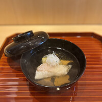 日本料理 かしづき - 天狗茄子、クエの炭火、白髪ね、柚子