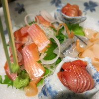 行楽庵 - お造り～琵琶ます、さより、赤貝