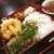 山東飯店 - 料理写真:日替わり定食。この日は豚とピーマンの炒め物とイカ天がメインおかず。おかずがあふれてご飯に侵食してます笑