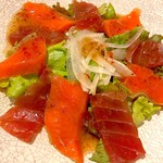 焼き鳥&鍋食べ放題 個室居酒屋 鳥助 池袋店 - 海鮮カルパッチョ　680円