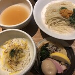 鴨出汁中華蕎麦 麺屋yoshiki - 塩つけ蕎麦+浅利リゾット