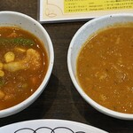 パンジャビバーベキュー - 野菜のカレーと豆のカレー