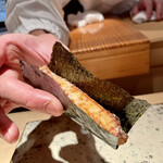 菊鮨 - 真魚鰹 素揚げ 海苔巻き