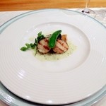 シュマンドール - 活アワビと帆立貝の薄切りグリエ