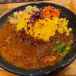 ホールスパイスカレー青藍 - 【2022年07月】スパイシーチキンカレーＺ定食980円、提供時。