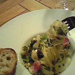 ジャンカルド - 白桃・キャビアの平麺冷製パスタ