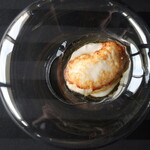 Mori - トラフグの白子のムニエル　トリュフヴィネグレットソースとブールノワゼット　里芋のムースリンヌ